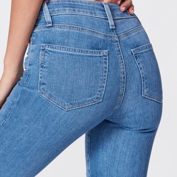 PAIGE Hoxton Crop Melanney Distressed Skinny High Waisted Jeans Size 28 - Picture 2 of 13